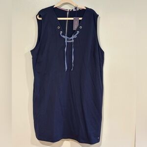 Tommy Hilfiger Dark Blue Lace-Up Mini Dress